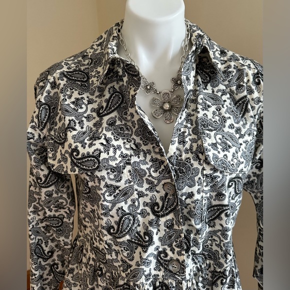 I. Magnin Danny Noble  Vintage Paisley Designs Print Dress Long Sleeves Size S - Picture 2 of 14